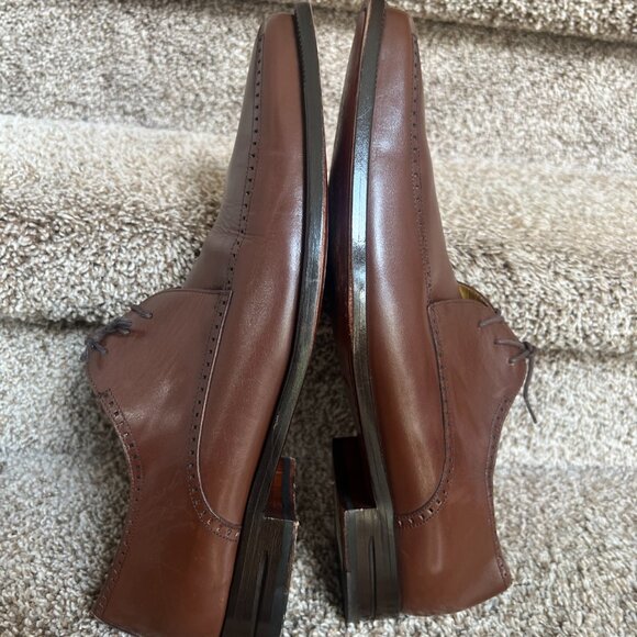Mezlan Davinci Men\'s Brown Leather Wingtip Oxford Dress Shoes